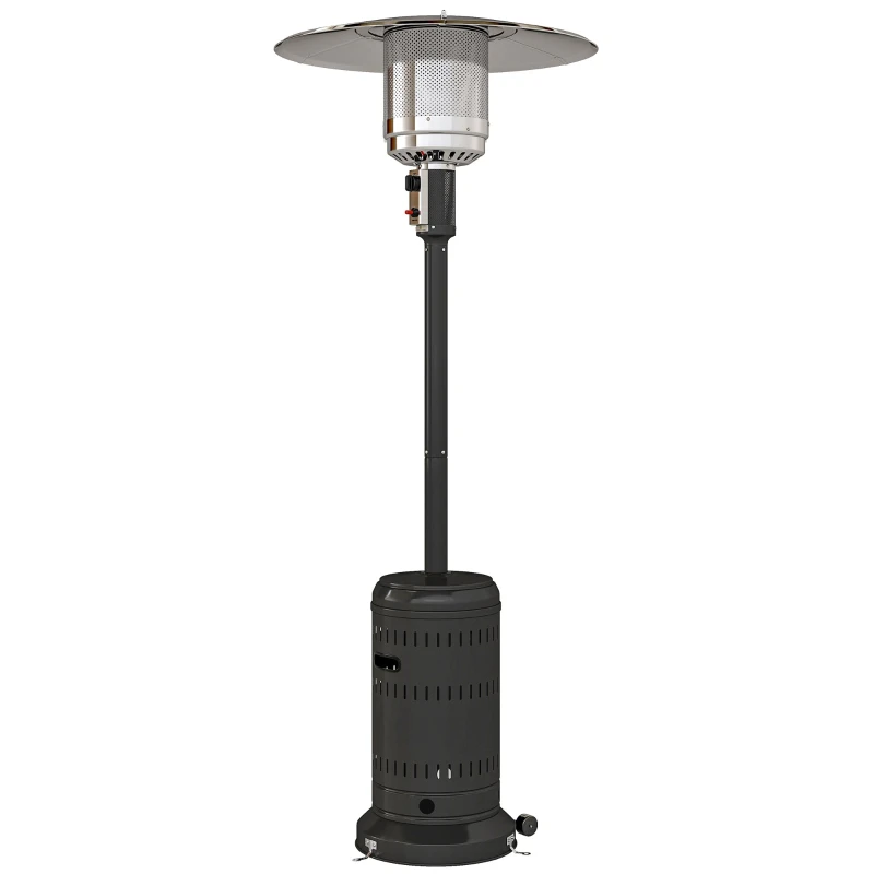 Chauffage de Terrasse au Gaz 11 kW Portable pour Jardin et Extérieur 82 x 82 x 223 cm Noir