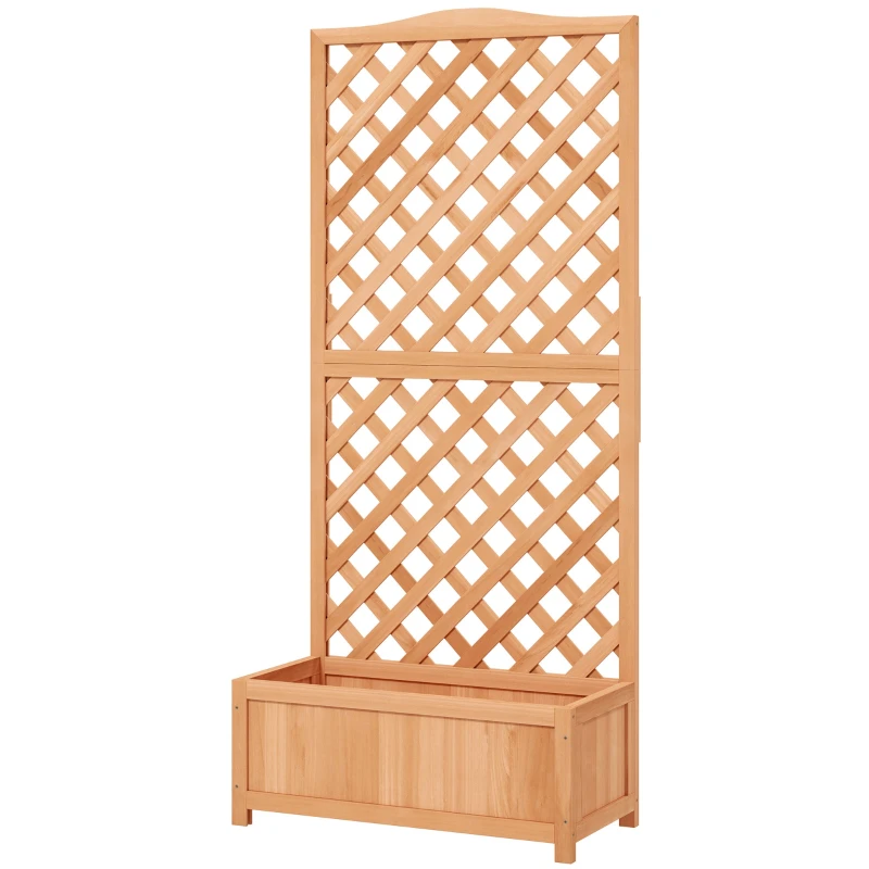 Jardinière avec Treillis Bac à Fleurs de Jardin Bois Massif 76 x 36 x 170 cm Marron