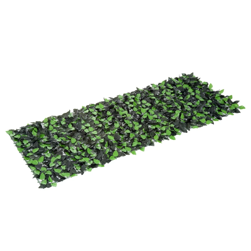 Haie artificielle en feuilles de laurier 3 x 1 m traitée anti-UV de couleur verte