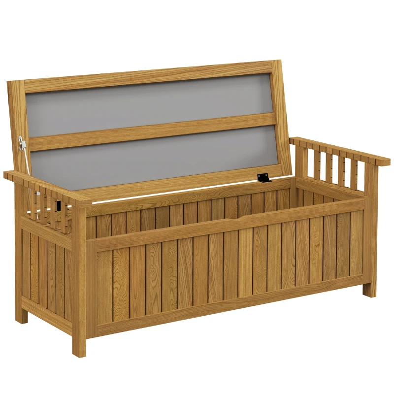 Banc de jardin marron 2 places avec coffre de 186 L charge jusqu’à 240 kg