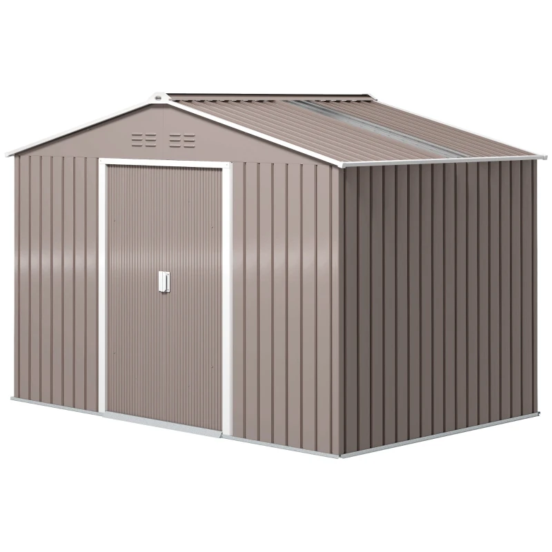 Abri de jardin 5,4 m² avec fondation et portes coulissantes et 4 aérations en gris clair