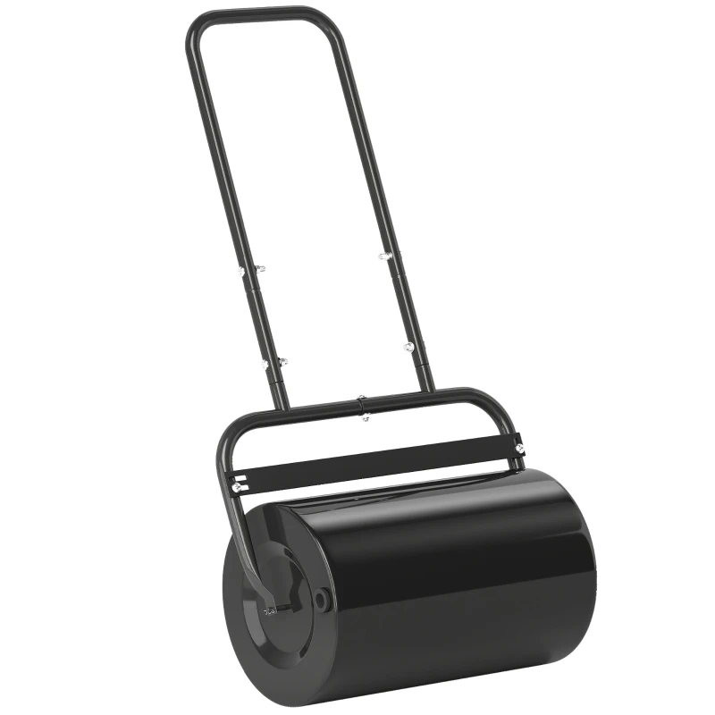 Rouleau à gazon rouleau de jardin 50 cm, remplissage sable eau, poignée ergonomique, outil de jardinage pour pelouse, patio et parc, noir