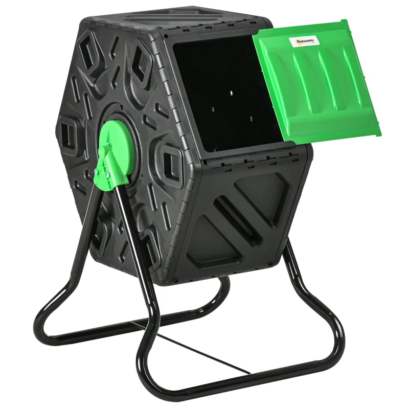 Composteur rotatif 360° à 1 chambre d’une capacité 65 L de couleur noire