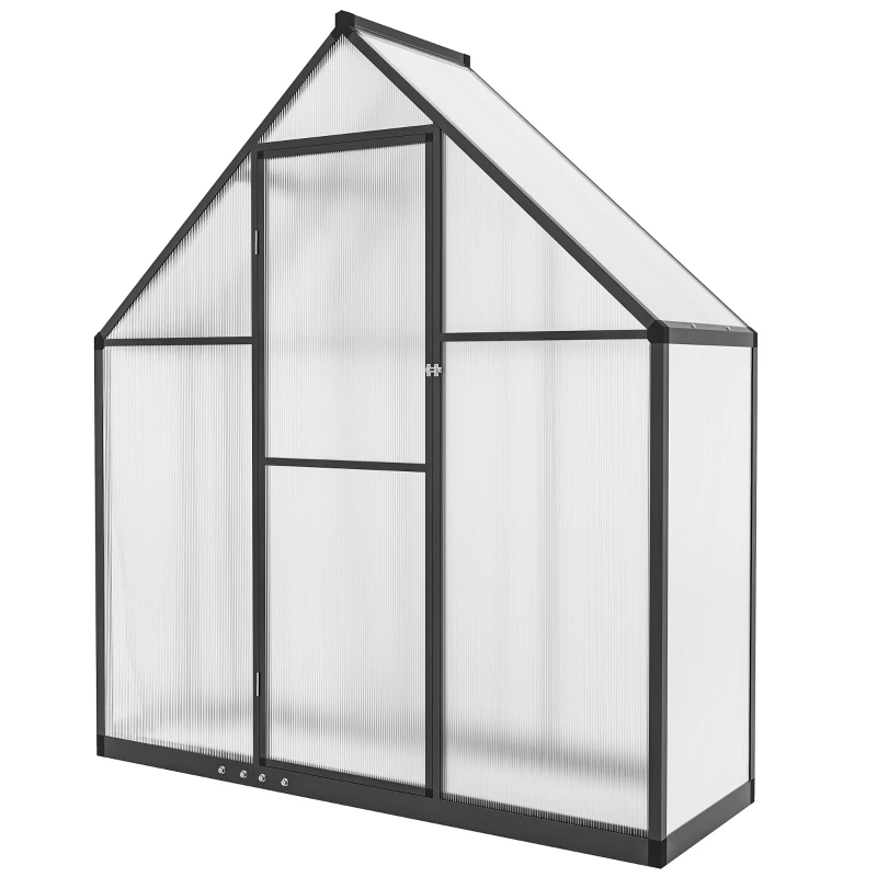 Serre de jardin en polycarbonate avec fenêtre réglable et porte battante