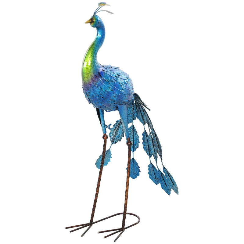 Statue de paon pour jardin d’une hauteur de 83 cm multicolore