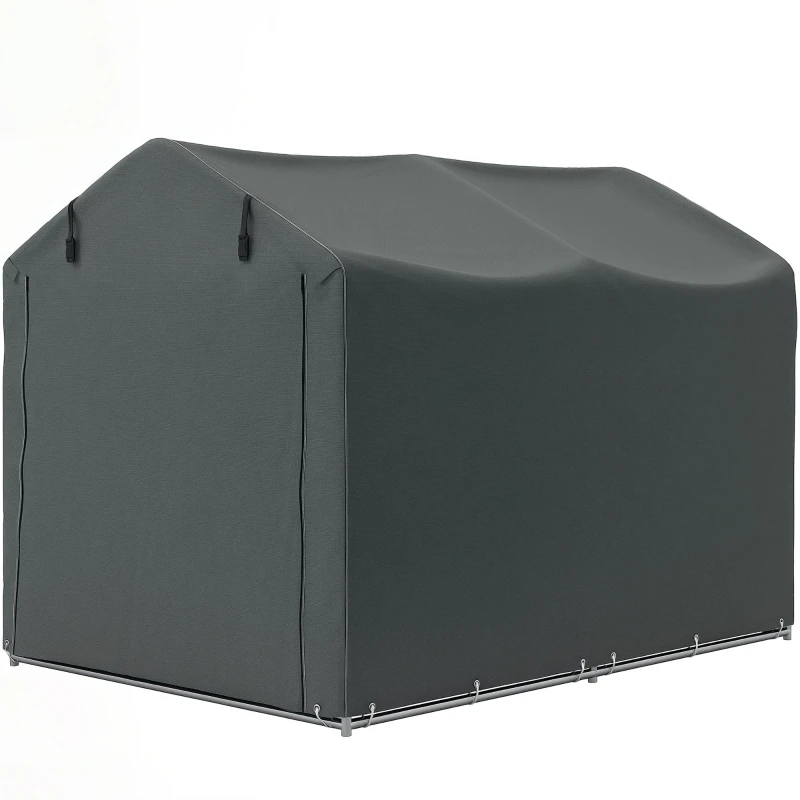 Abri de jardin portable 2 x 1,6 x 1,65 m pour vélos et outils de couleur gris foncé