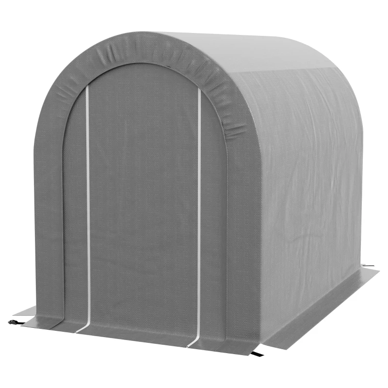 Abri de jardin portable 2,4 x 1,6 x 1,9 m pour vélos et outils de couleur grise