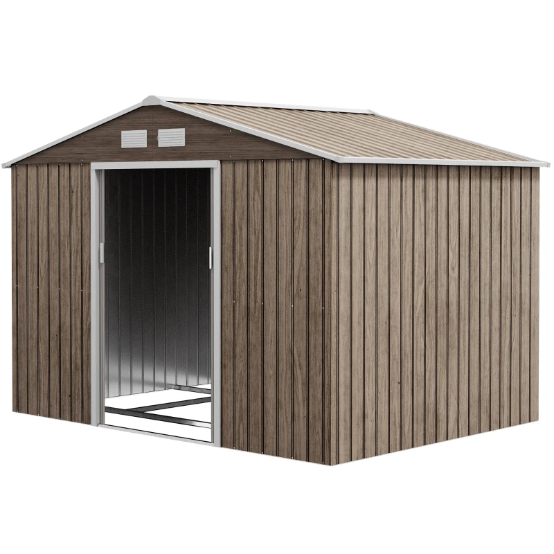 Abri de jardin 5,4 m² avec fondation et porte verrouillable et 4 aérations en marron
