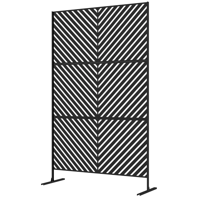 Panneau brise-vue décoratif à motif géométrique mesurant 122 x 45 x 198 cm en noir