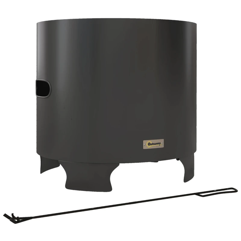 Brasero sans Fumée en Métal Portable pour Terrasse Jardin Camping 45 x 45 x 40 cm Noir