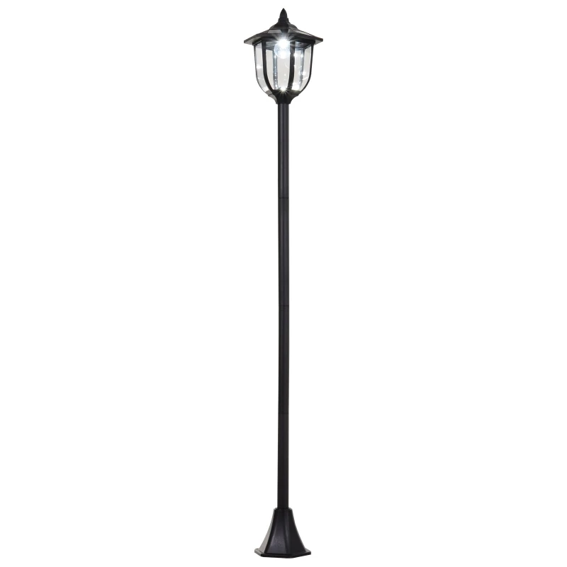 Lampadaire solaire LED 60 lm d’une hauteur de 177 cm de couleur noire
