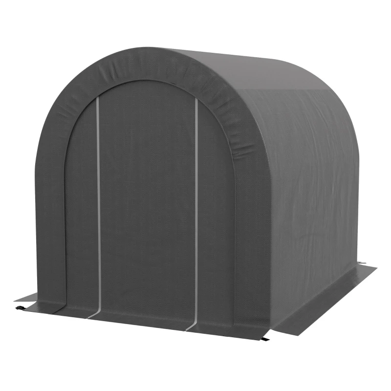 Abri de jardin tente de rangement extérieur abri de vélo garage pour vélo bache en PE cadre en métal galvanisé dim. 2,4 x 1,8 x 1,9 m gris foncé