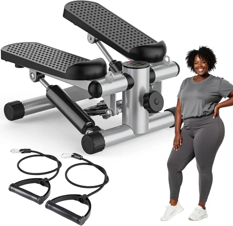 Mini Twist Stepper Home Workout Machine with Removable Resistance Bands — Senior-Friendly Cardio & Weight-Loss