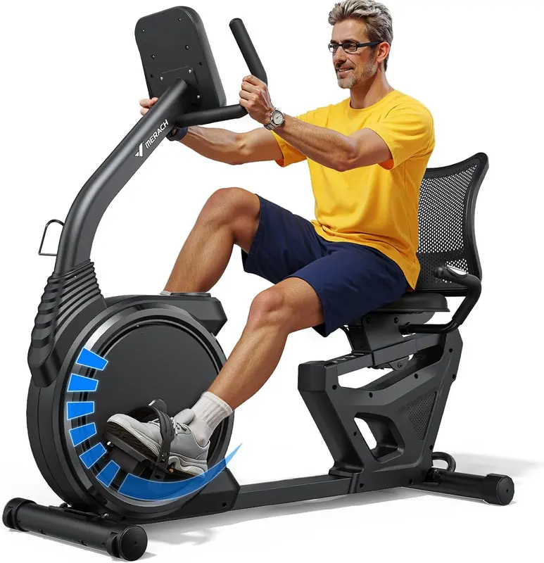 Light-Commercial Magnetic Recumbent Exercise Bike — High-End, Bluetooth Smart App, LCD & Heart-Rate Handles — Ideal for Seniors & Adults