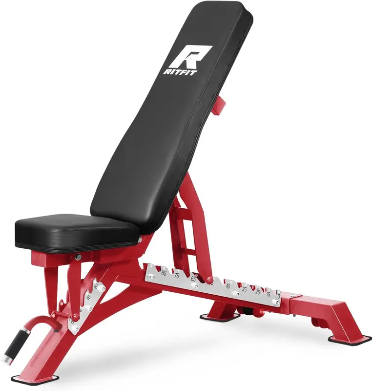Adjustable Weight Bench – Incline/Decline/Flat | 1300 lb Capacity, Full-Body Home Strength Bench, 10 Backrest & 3 Seat Angles, Heavy-Duty Steel Frame