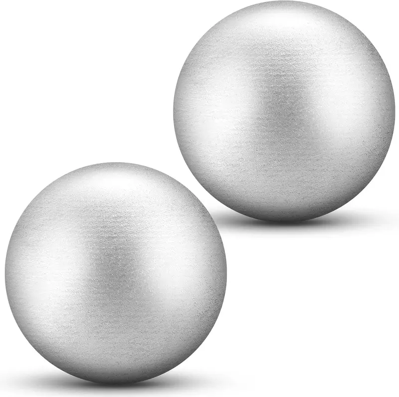 2-Pack Spring Sports Outdoor Cast Iron Shot Put Balls — 6 lb Silver Training Shot Put for High School Track & Field Practice