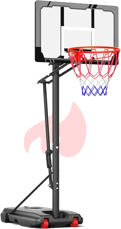 33-Inch Portable Outdoor Basketball Hoop with Shatterproof Backboard and Adjustable Height