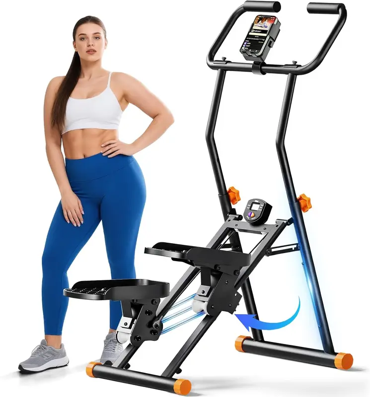 Foldable Home Stair Stepper Vertical Climber - 350 lb Capacity, LCD Monitor, Oversized Non-Slip Pedals, Compact Cardio Trainer