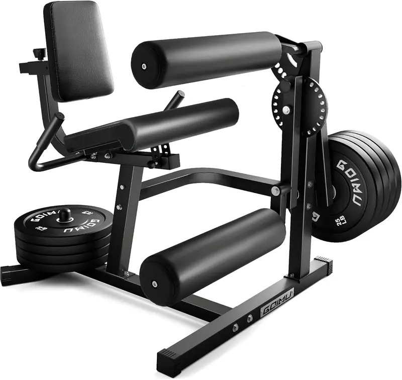 4-in-1 Plate-Loaded Leg Extension & Curl Machine — Adjustable Lower-Body Workout Bench for Home m