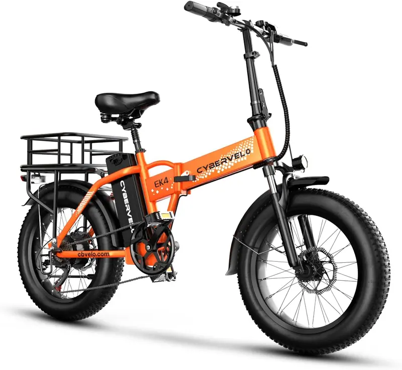 750W Folding Electric Bike, 48V Removable 20.8Ah/50Ah Battery, 20-inch Fat Tire, Up to 80-Mile Range, 7-Speed E-Bike for Adults