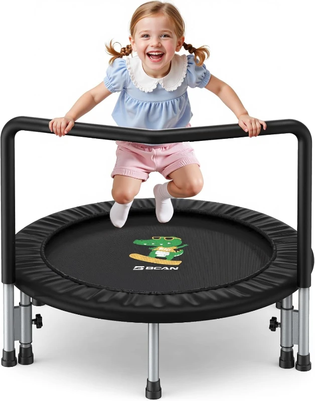 FED Fitness SP1 36" Kids Toddler Trampoline with Foam Handle, ASTM-Certified Safety, Thick Cover & Sturdy Steel Frame, Easy Assembly, 132 lb Max
