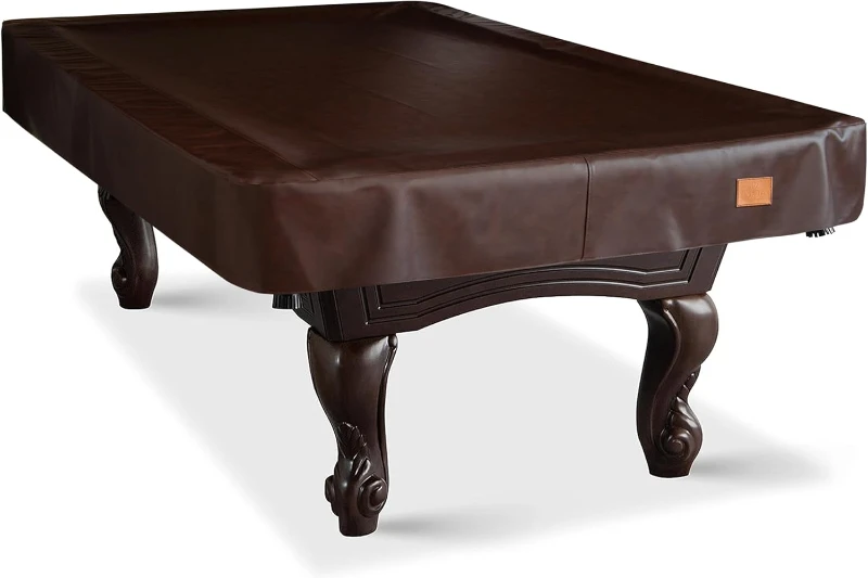 Heavy-Duty Leatherette Billiard Table Cover - Waterproof & Tear-Resistant for 7/8/9 ft Tables (8 ft, Chestnut)