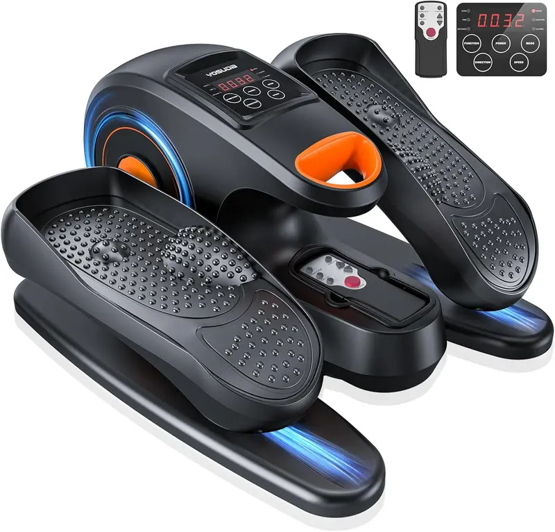 Electric Under-Desk Elliptical Trainer — Fully Assembled Seated Pedal Exerciser for Seniors, Remote Control, Free Foot Straps & 10 Speed Levels