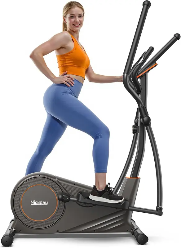 Magnetic Elliptical Trainer for Home - Adjustable 15.5-20in Stride, 16 Resistance Levels, 16lb Flywheel, 400lb Capacity, Kinomap Compatible