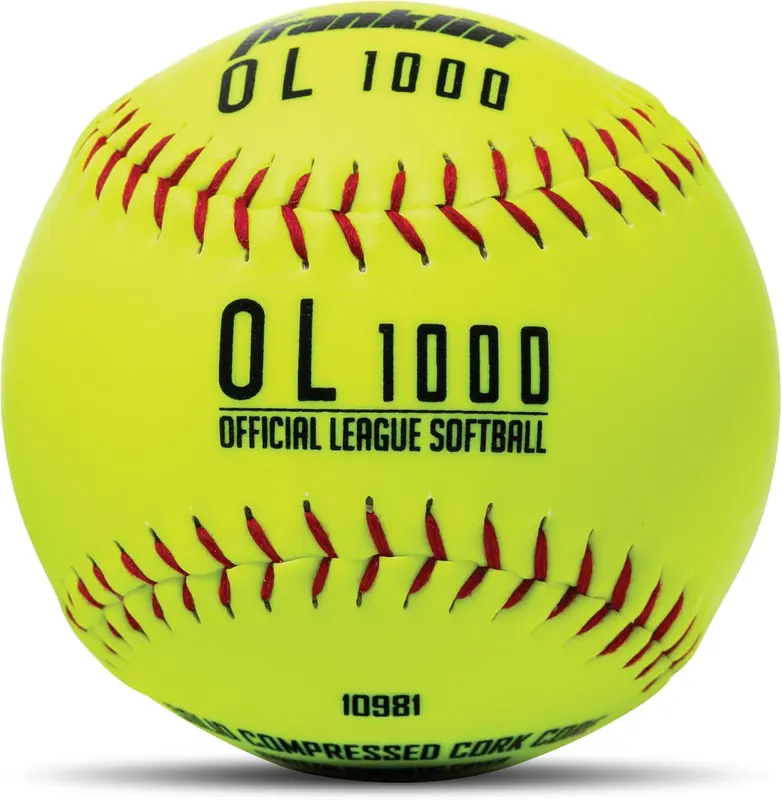 12-inch Fastpitch Softballs — 12-Pack, Official Size & Weight, Durable Syntex Synthetic Cover, Optic Yellow, Flat Seams