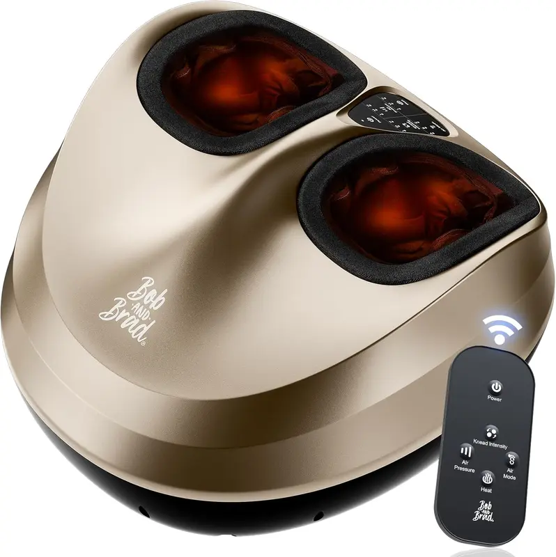 Shiatsu Foot Massager with Heat, FSA/HSA Eligible — Kneading & Compression for Plantar Fasciitis and Neuropathy, 3 Intensities, Remote, Fits up to US Men's 14