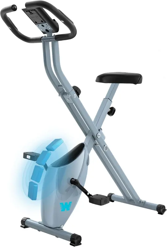 Foldable 5-in-1 Stationary Exercise Bike for Home — Indoor Cycling for Seniors, 350 lb Capacity, 16-Level Magnetic Resistance, Adjustable Seat Backrest