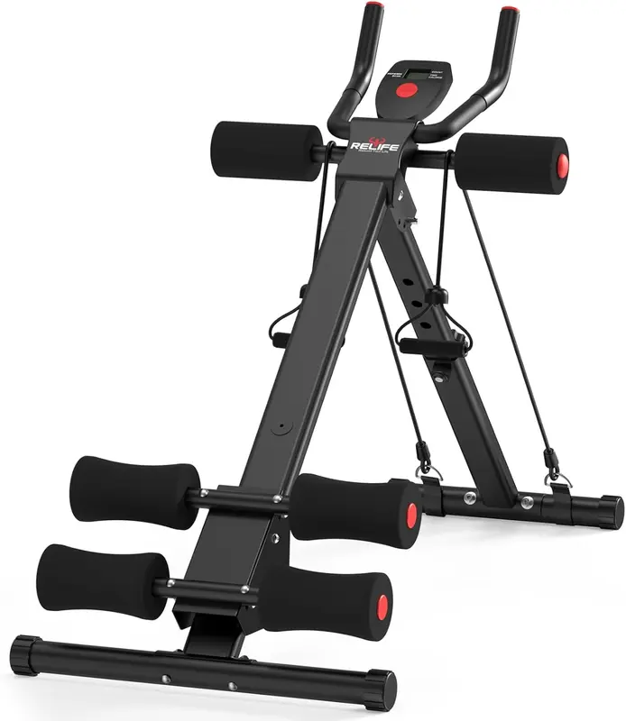 Adjustable Foldable AB Trainer — Ab Crunch Machine for Home Full-Body Strength Workouts, 440 lb Capacity