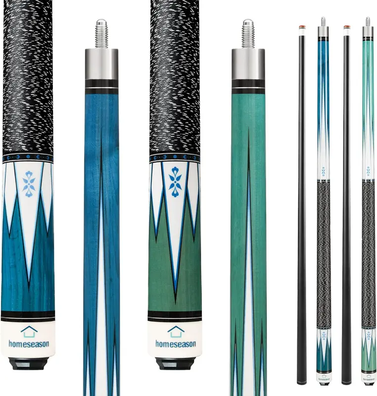 58-inch Professional Pool Cue Set (2-Pack) — Two-Piece, Nylon-Thread Grip, Low-Deflection Shaft, 13mm 4-Layer Cowhide Tips, 18/21oz