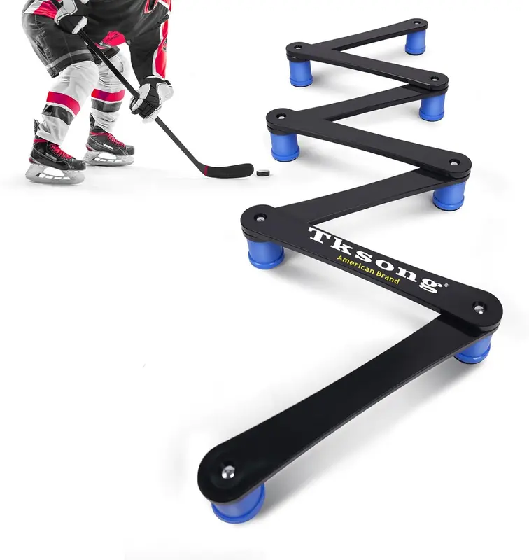 Adjustable Hockey Stickhandling Trainer — 5/7 Modular Sections, 66-inch Portable Puck Control Aid for On- and Off-Ice Practice, Kids & Adults