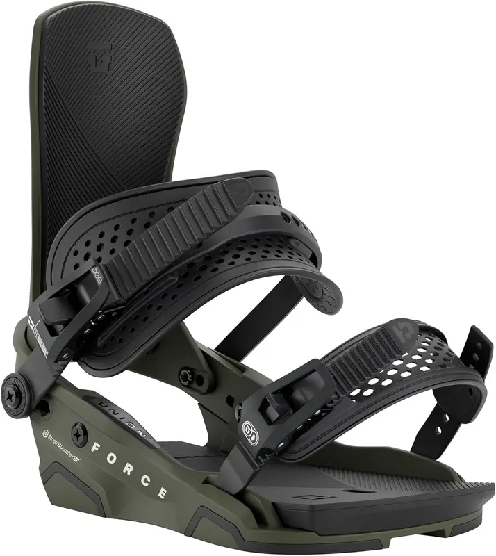 Union Force Men's Snowboard Bindings — All-Mountain, 7/10 Flex, Camber Disk & Molecular Bushing Suspension (XL)