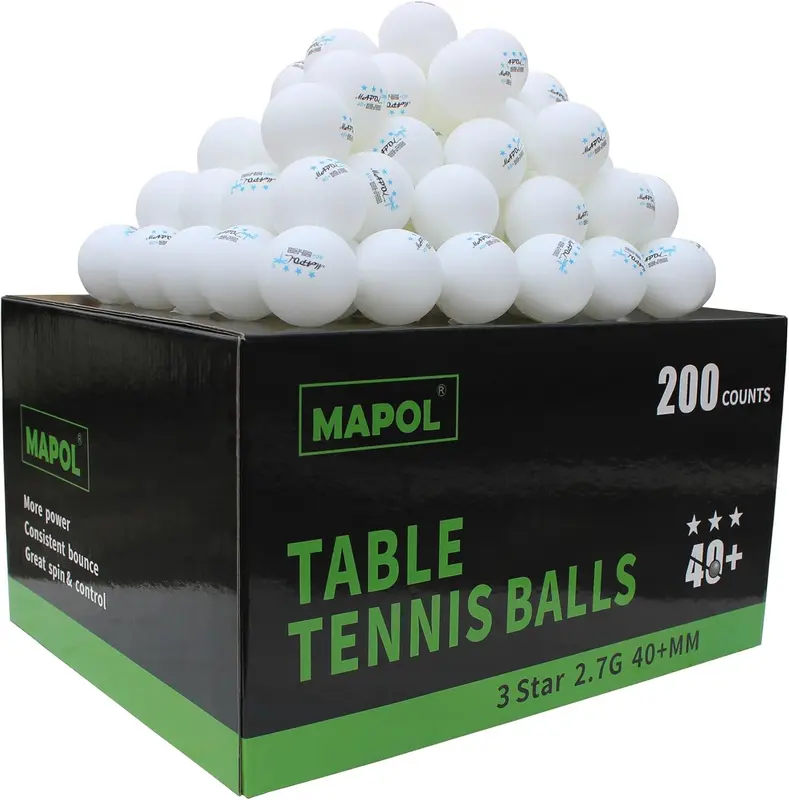 200-Pack 3-Star Table Tennis Balls, Advanced Training Ping Pong Balls for Indoor & Outdoor Play