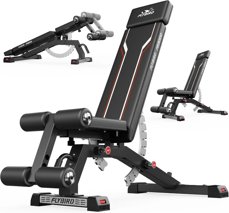 Adjustable Weight Bench for Full-Body Training — Incline/Flat/Decline Bench Press & Sit-Up Station for Home or Garage Strength Workouts