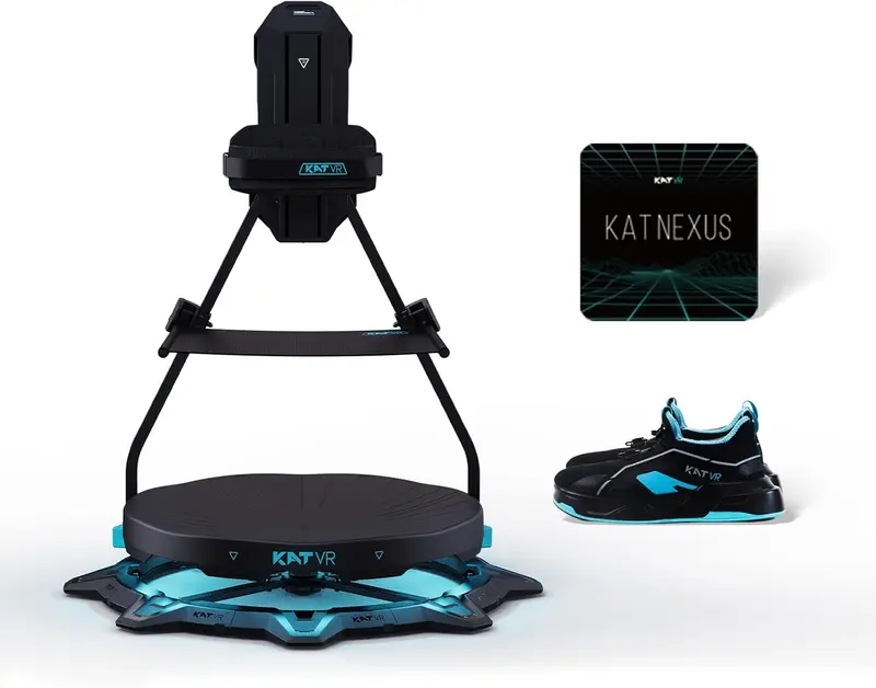 KAT Walk C2 Plus Enhance 360° Omniectional Treadmill Kit — VR Shoes (US 11), Seated Module & KAT Nexus; SteamVR, Quest & Oculus Compatible