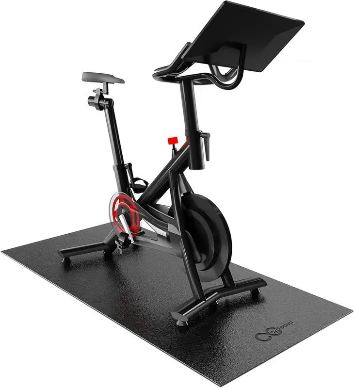 6mm Thick Trainer Mat for Bike, Elliptical & Treadmill — 30 x 76 in Protective Pad for Hardwood & Carpet, Sweatproof & Non-Slip