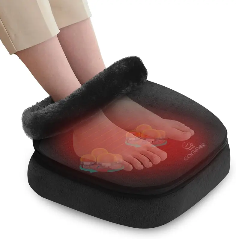 2-in-1 Shiatsu Foot & Back Massager with Heat — Electric Foot Warmer for Men & Women, Portable Feet Heater Gift