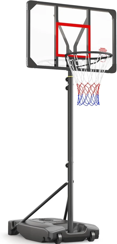 Kids & Teen Basketball Hoop 4.82-8.53ft Adjustable - Portable Indoor/Outdoor Goal with Enlarged Base & PC Backboard