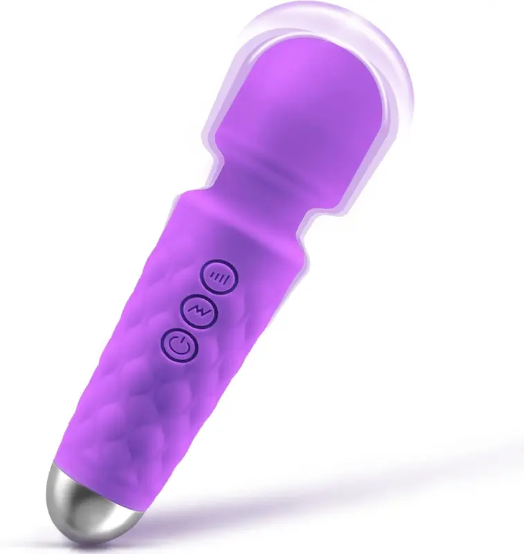 Portable Relaxation Massager Mini Travel (Purple) — 8 Speeds, 20 Modes for Muscle Relief