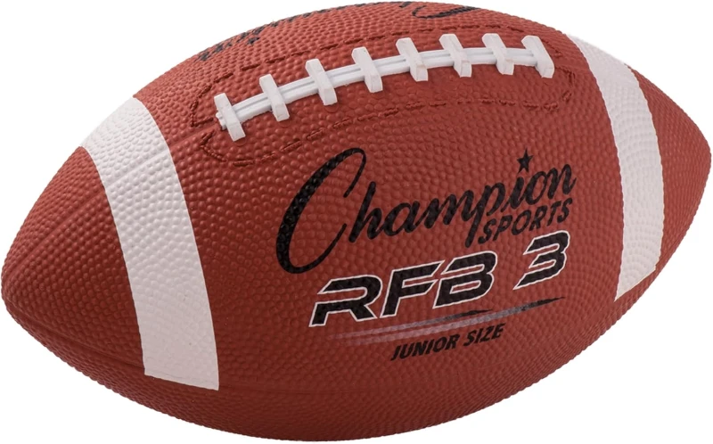 All-Weather Rubber Football — Durable Enhanced Grip; Pee Wee to Official Sizes for Indoor & Outdoor Play