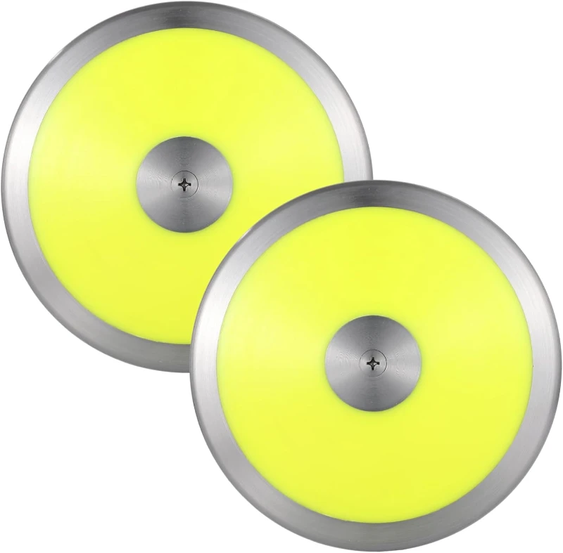 Set of 2 x 1.6kg Training Discus for Track & Field — Nylon-Iron Construction, Anti-Slip Polished Grip, Slim Portable Design for High School Boys & Girls