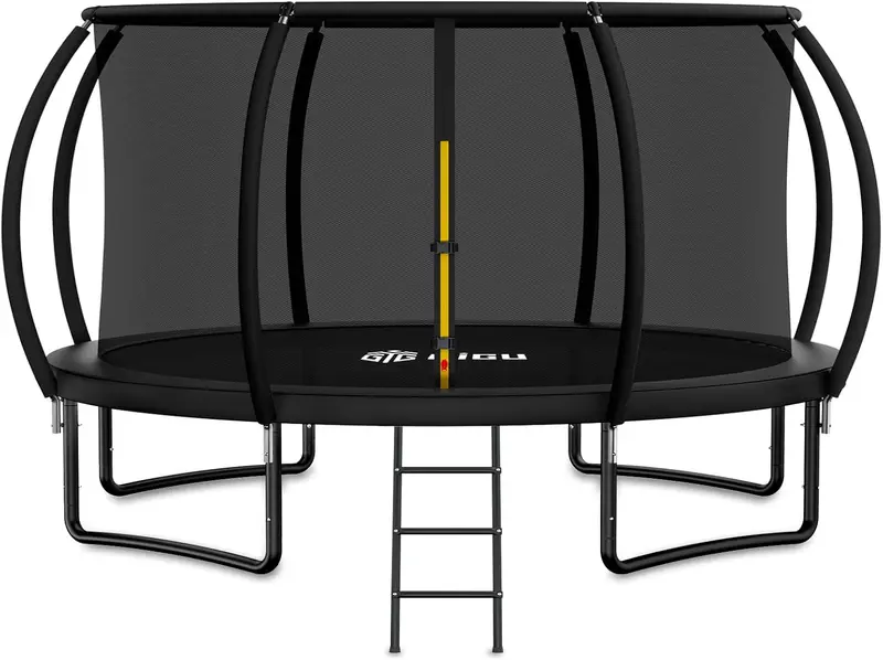 Recreational Trampolines 10-16ft with Enclosure Net, Ladder & Anti-Rust Coating — ASTM-Certified Outdoor Trampoline for Kids and Adults