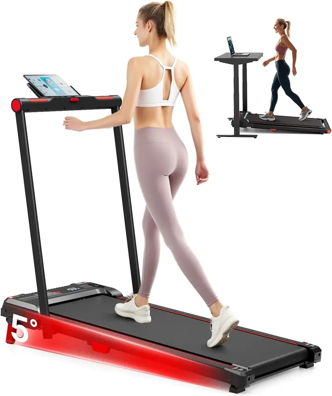 Incline Walking Pad Treadmill — 2.5HP Compact Under-Desk Treadmill with Vibration Mode, LED Display & Remote Control