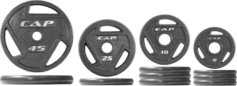 2-Inch Olympic Cast-Iron Weight Plate Set — Available in 75–285 lb Configurations