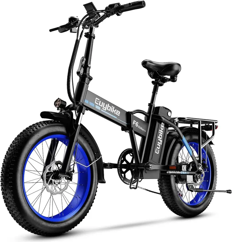 1000W Foldable Electric Bike – 48V 20Ah Removable Battery, Up to 80-Mile Range, 20-inch Fat-Tire E-Bike for Adults (Commute, Beach, Snow)