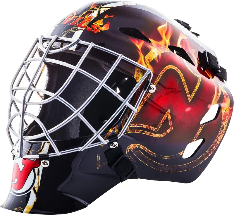 Licensed NHL Youth Goalie Face Mask for Street Hockey - Team Graphics Kids Helmet