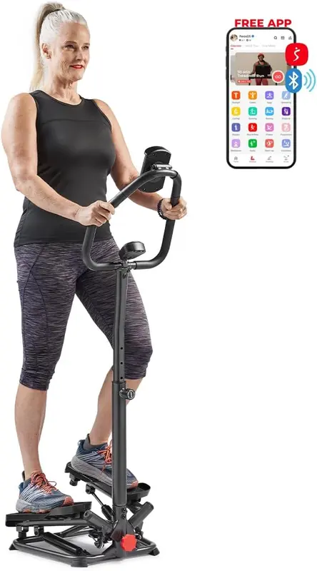 Smart Twist Stair Stepper with Adjustable Handlebar and App Connectivity